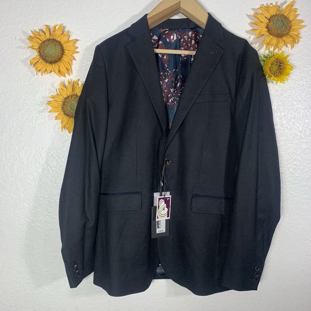 Ted Baker NWT $498 Mens Core Jacket 2 Button Navy Size XL Or UK 36/42